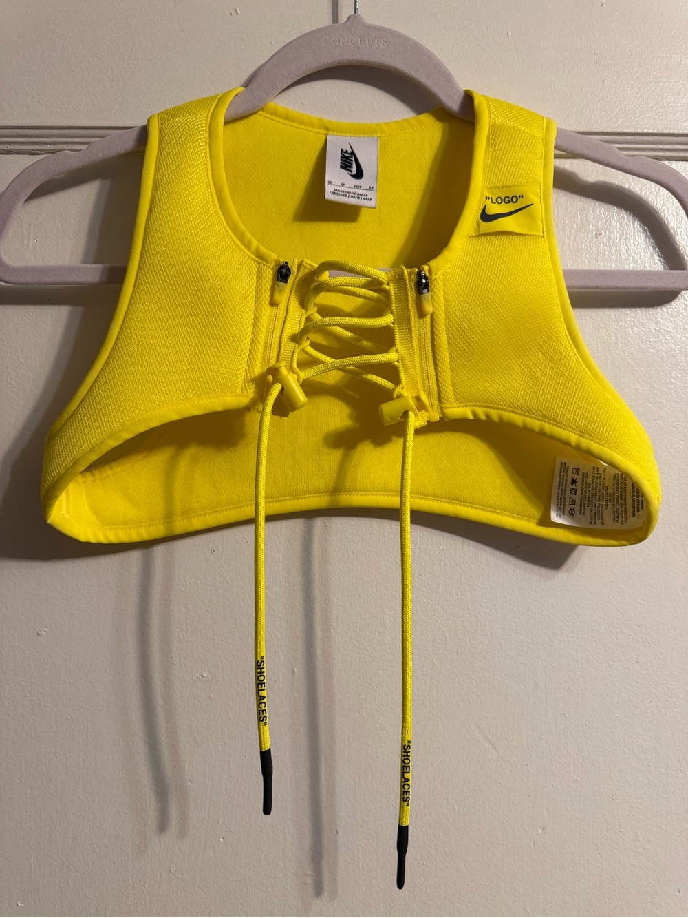 Nike x Off-white Yellow Harness Vest Crop Top